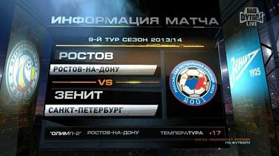 Смотреть Ростов - Зенит / Чемпионат России 2013-14