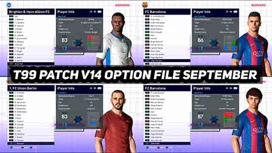 PES 2017 T99 PATCH OPTION FILE SEASON 2023/24