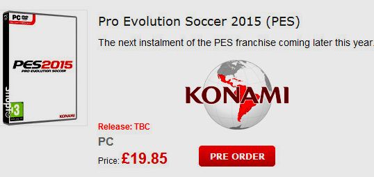 Pre-Order Pro Evolution Soccer 2015