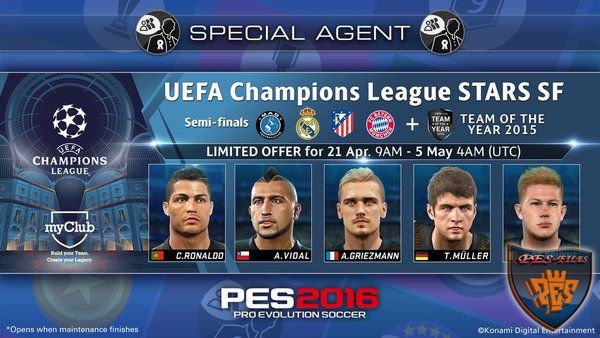 Pes 2016 агент Uefa Champions League Stars SF и бонусы