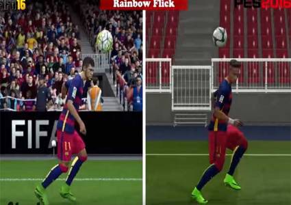 Pes 2016 VS FIFA 16 геймплей и движение игроков