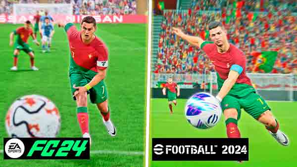 EA SPORTS FC 24 vs eFootball 2024 (Shooting)