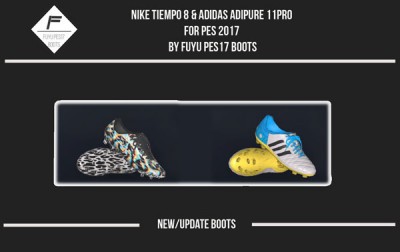 Pes 2017 Nike Tiempo legend 8 \u0026 Adidas Adipure 11Pro, патчи и моды