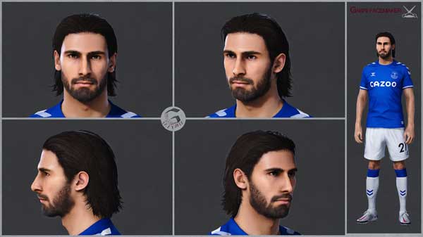 PES 2021 André Gomes Face by Gabri Facemaker, патчи и моды