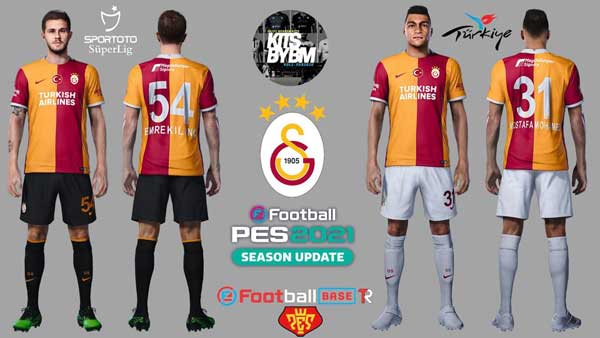 PES 2021 Galatasaray 2022 Home Kits by Boniface, патчи и моды