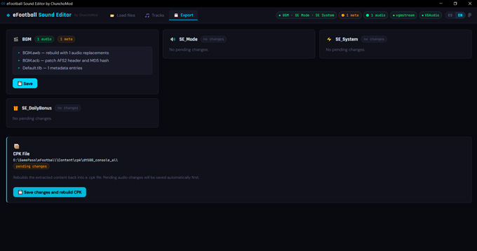 eFootball 2027 Sound Editor v1.1